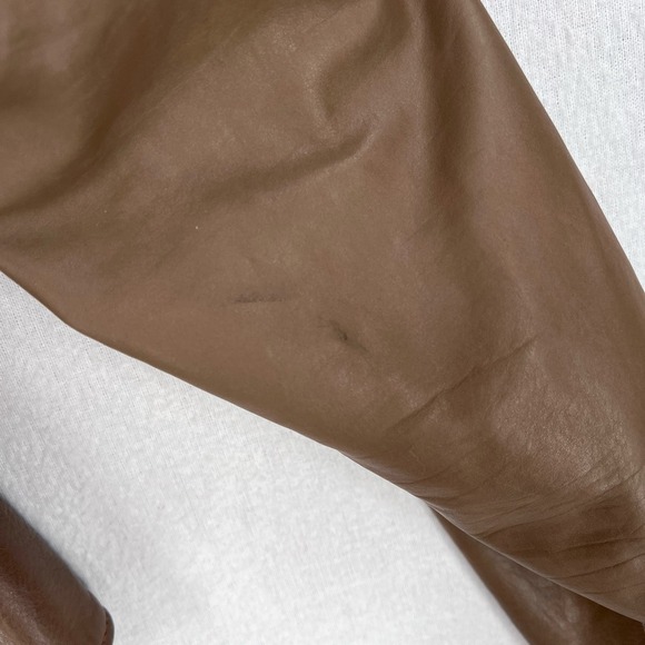 VINTAGE 80s Leather Jacket Womens Small Taupe Brown Cropped Julio De Rodriguez - Picture 15 of 16